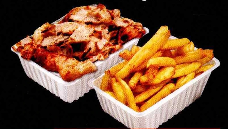 Barquettes de viande kebab et de frites, visuel du livret May Kebab
