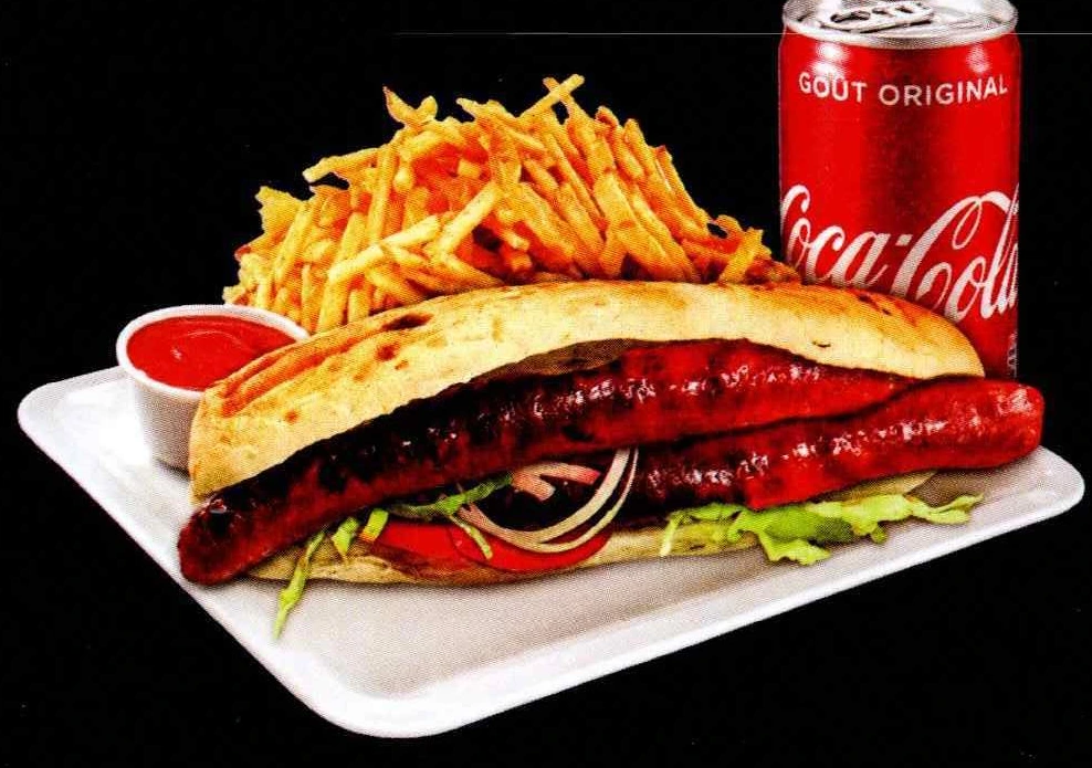 Menu avec sandwich, frites et boisson, visuel du livret May Kebab